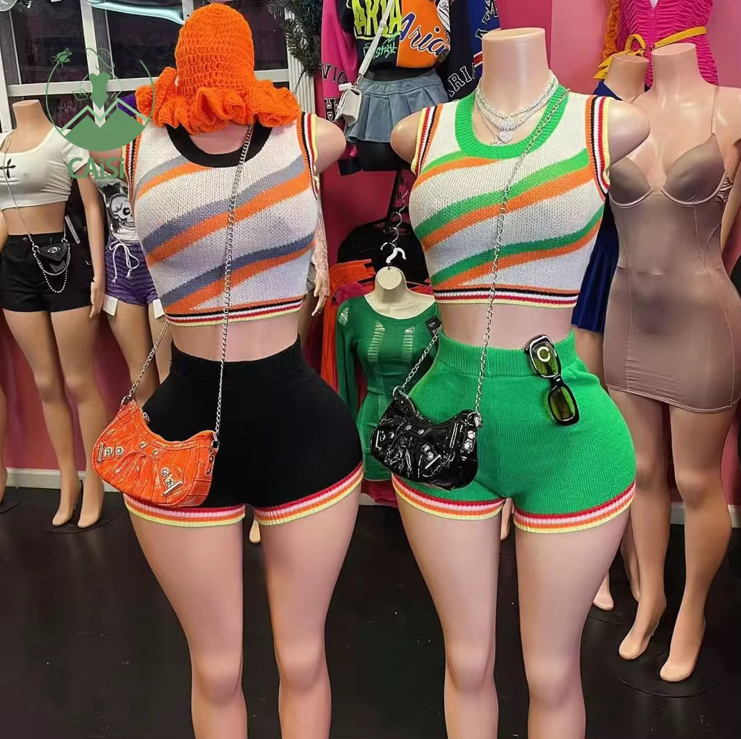 Crop top and shorts two piece set